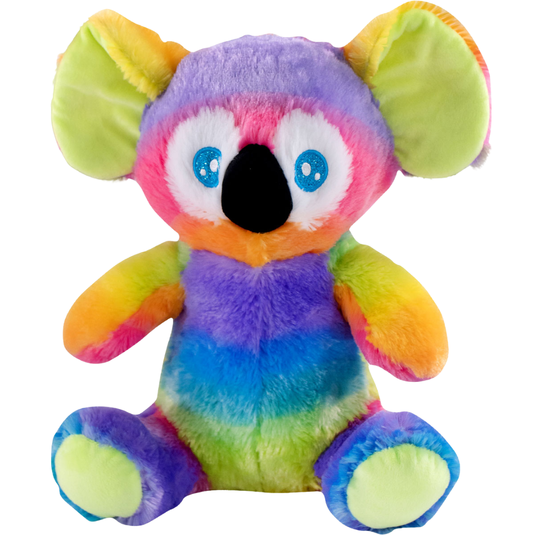 Bright Rainbow Koala Bear Plush Blue Eyes Tie Dye Stuffed Animal 11 RARE  No Tag